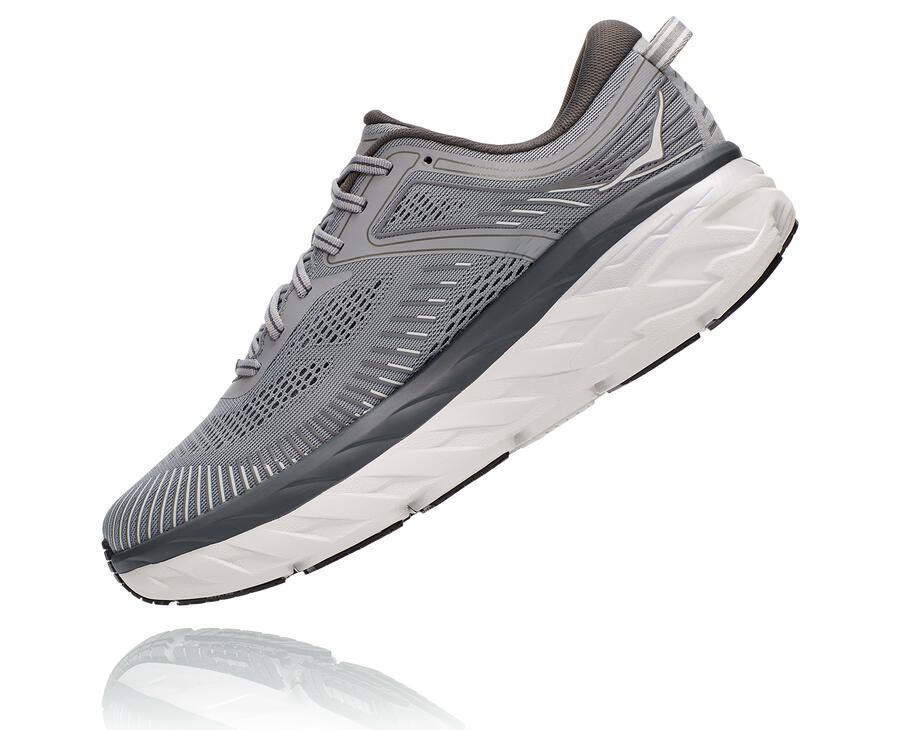 Hoka Australia One One Bondi 7 - Mens Running Shoes Grey - MWZAU-2065